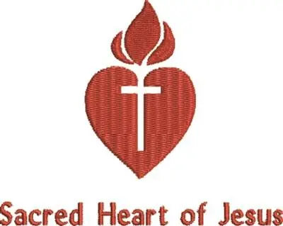 Free Shipping Jesus Sacred Heart Embroidery Design