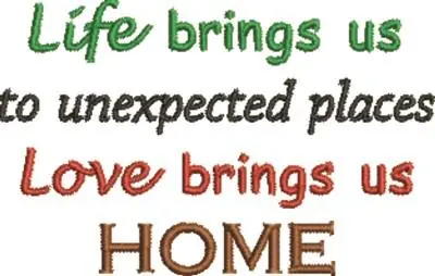 Brings Us Home Embroidery Design Crafted