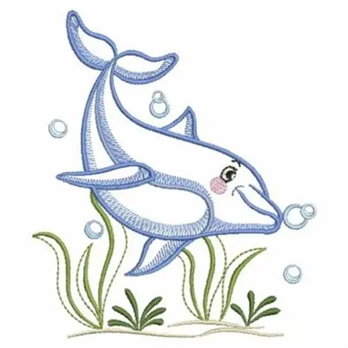 Swimming Dolphin Embroidery Design Special Discount