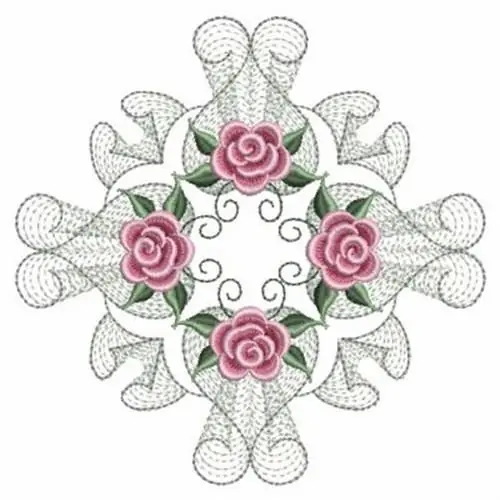 Rippled Roses Embroidery Design Trusted Brand