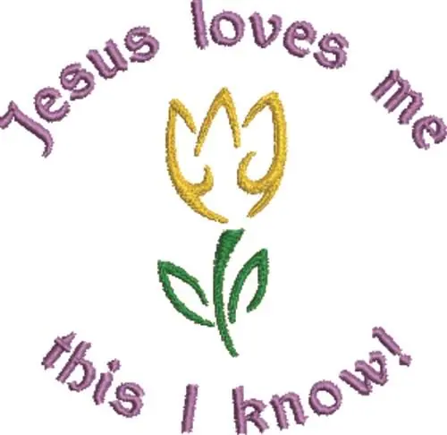 Jesus Loves Me Embroidery Design Authentic