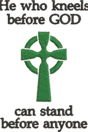 Kneel Before God Embroidery Design Limited Time