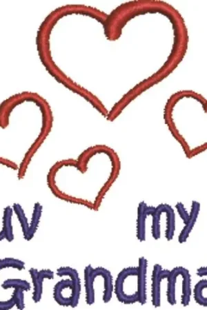 Luv Grandma Embroidery Design Brand New