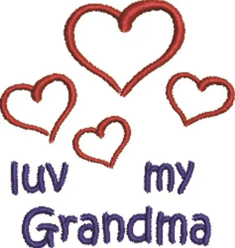 Luv Grandma Embroidery Design Brand New