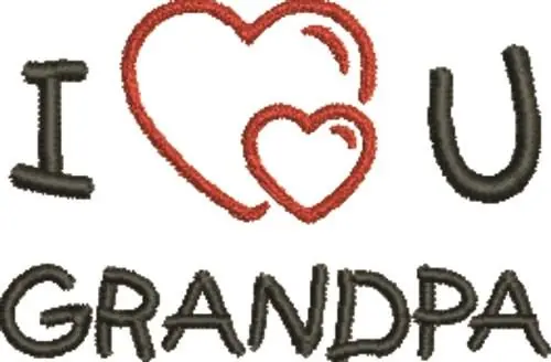 Authentic Grandpa Love Embroidery Design