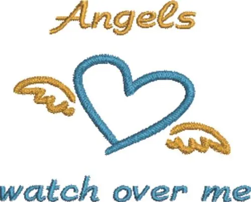 Free Shipping Angel Heart Embroidery Design