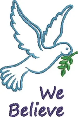 We Believe Holy Spirit Dove Embroidery Design Luxury