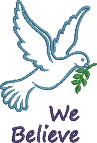 We Believe Holy Spirit Dove Embroidery Design Luxury