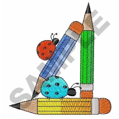 Bulk Order LADYBUGS ON PENCILS Embroidery Design