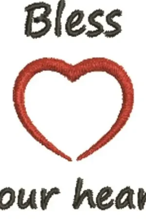Best Choice Bless Your Heart Embroidery Design