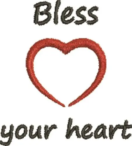 Best Choice Bless Your Heart Embroidery Design