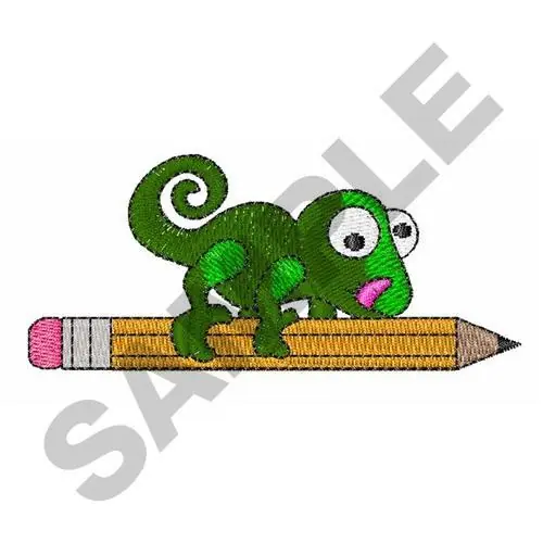 New Arrival LIZARD ON PENCIL Embroidery Design