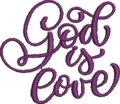 Hassle-Free Returns God Is Love Embroidery Design
