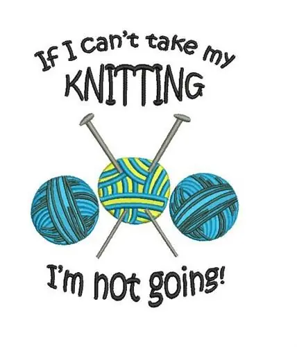 CANT TAKE MY KNITTING Embroidery Design While Supplies Last