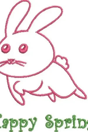 Fresh Stock Happy Spring Bunny Embroidery Design