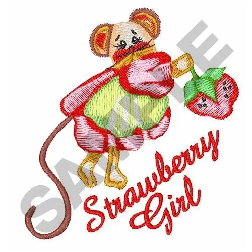STRAWBERRY GIRL Embroidery Design Top Rated