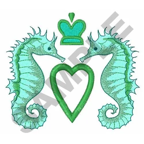 SEAHORSE CREST Embroidery Design Warranty Included