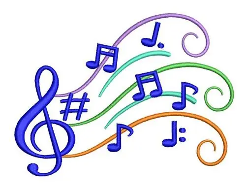 Express Delivery MUSIC STAFF AND NOTES Embroidery Design