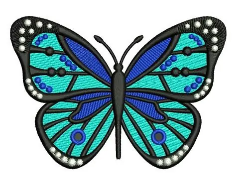 Free Shipping BLUE BUTTERFLY Embroidery Design