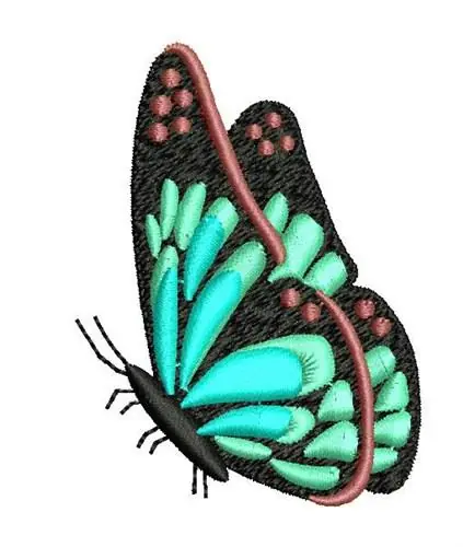 Handmade BUTTERFLY IN FLIGHT Embroidery Design