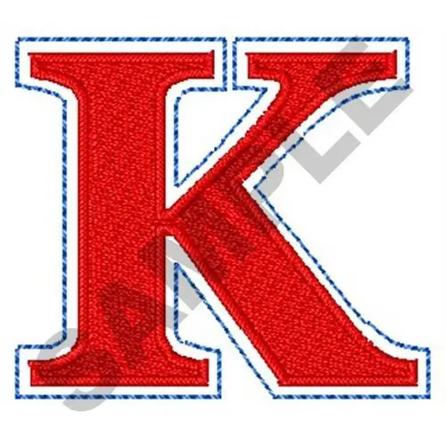 ROMAN UPPER CASE K Embroidery Design Low Price