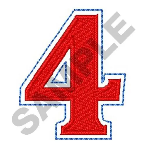 NUMERAL 4 Embroidery Design Original