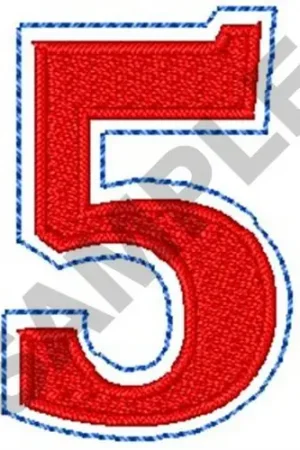 Authentic NUMERAL 5 Embroidery Design
