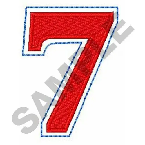 NUMERAL 7 Embroidery Design Today Only