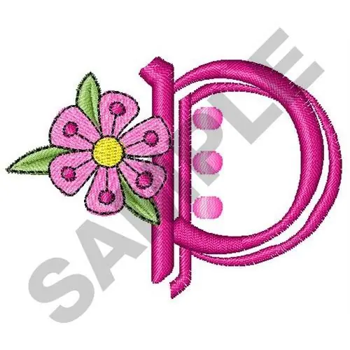 UPPER CASE P Embroidery Design Handmade
