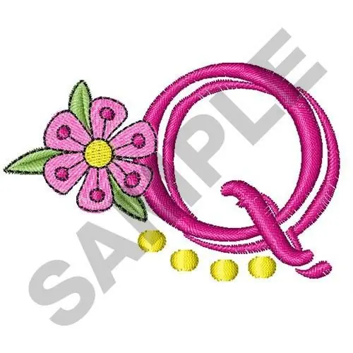 UPPER CASE Q Embroidery Design Place Order