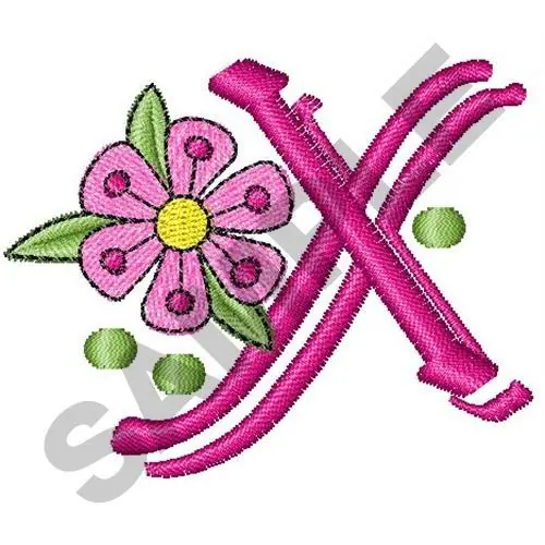 UPPER CASE X Embroidery Design Modern