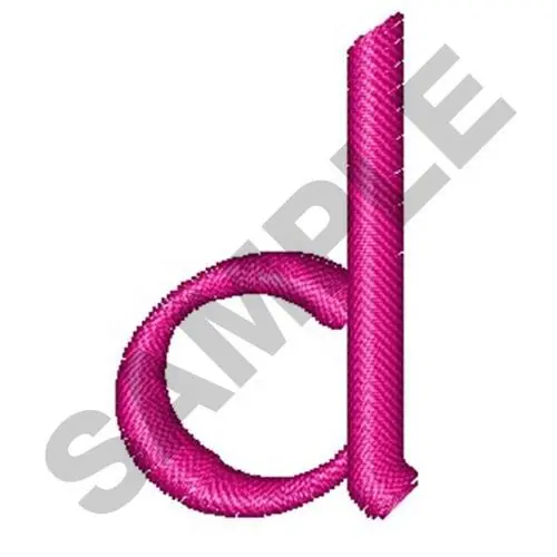 LOWER CASE D Embroidery Design Viral