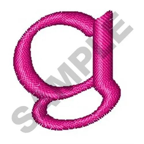 LOWER CASE G Embroidery Design Express Delivery