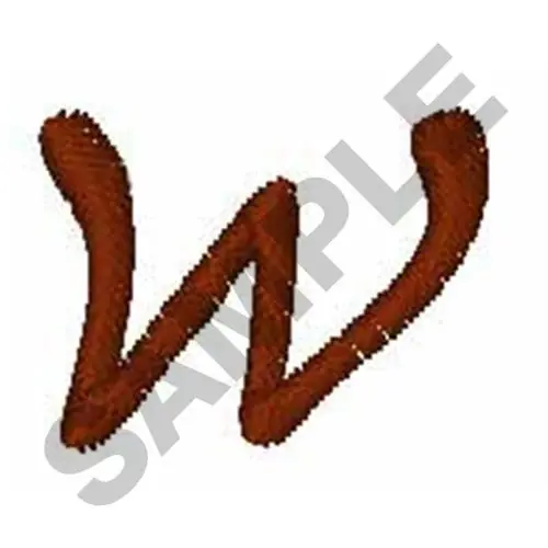 LOWER CASE W Embroidery Design Brand New