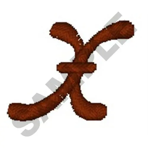 LOWER CASE X Embroidery Design Order Now