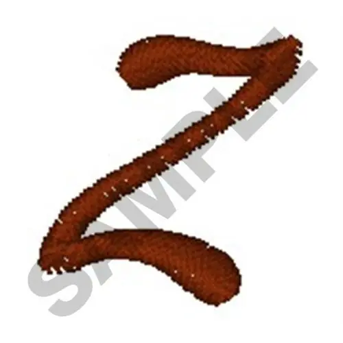 LOWER CASE Z Embroidery Design Worldwide Shipping