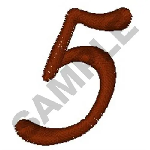 Popular NUMERAL 5 Embroidery Design