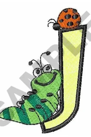 Affordable BUG OFF UPPER CASE J Embroidery Design