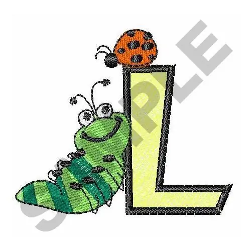 Free Delivery BUG OFF UPPER CASE L Embroidery Design