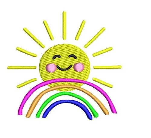 SUN AND RAINBOW Embroidery Design Fan Favorite