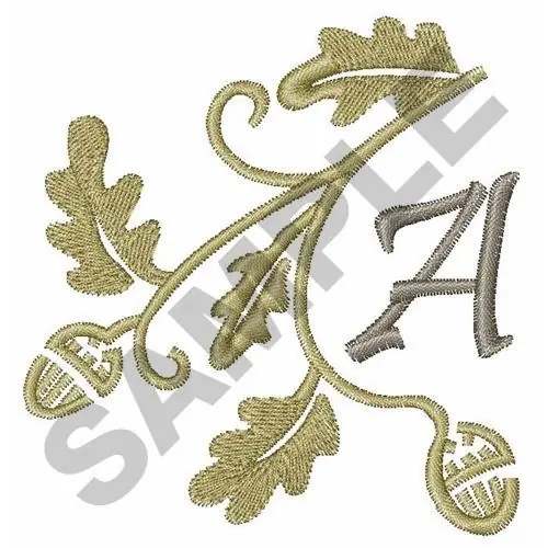 OAK LEAF UPPER CASE A Embroidery Design Super Sale