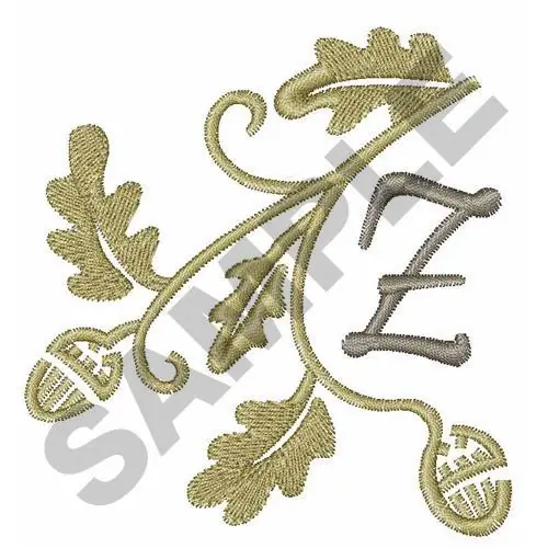 OAK LEAF UPPER CASE Z Embroidery Design Markdown
