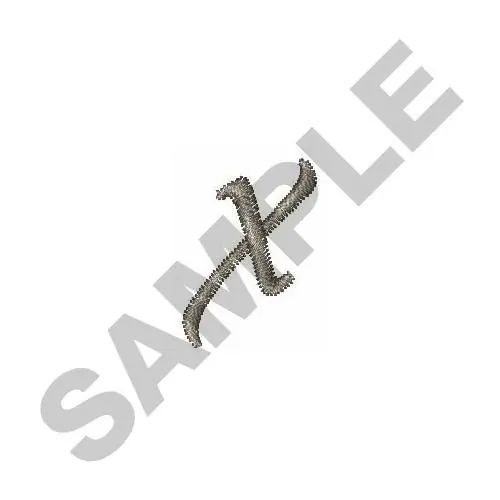 Authentic LOWERCASE X Embroidery Design
