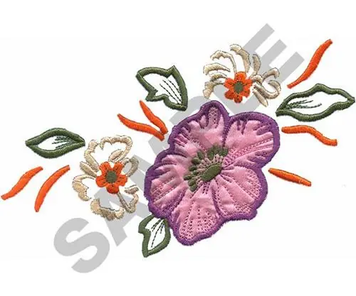 FLORAL APPLIQUE Embroidery Design Modern