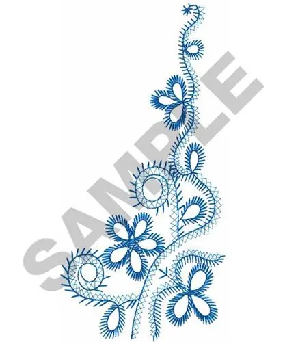 ABSTRACT FLORAL Embroidery Design Genuine