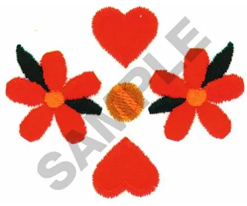 FLORAL HEARTS Embroidery Design In Demand