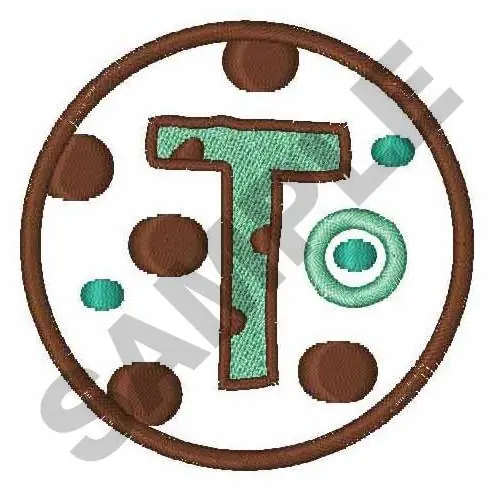 POLKADOT MONOGRAM T Embroidery Design Direct From Manufacturer