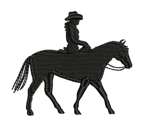 WESTERN HORSE AND RIDER Embroidery Design Clearance