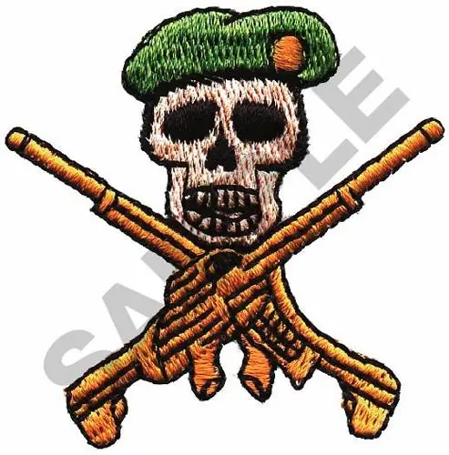 GREEN BERET SKULL CREST Embroidery Design Factory Price