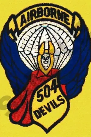 504 DEVILS AIRBORNE (SEWN ON GOLD) Embroidery Design Clearance